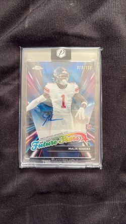 Malik Nabers Topps Chrome Future Stars Auto RC 079/150