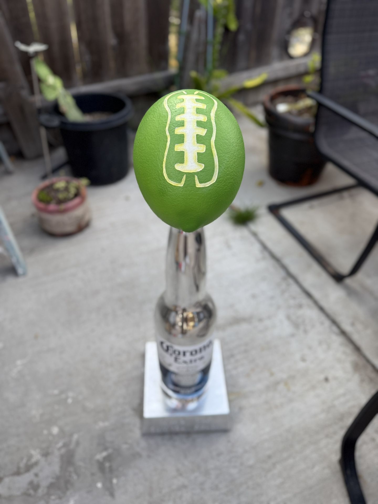 Corona With Lime Football Trophy