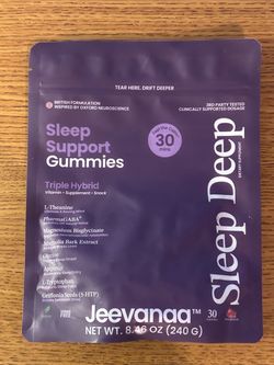 Jeevanaa Sleep Deep Melatonin-Free Vitamin Supp Snack Gummies, Pomegranate, 30ct