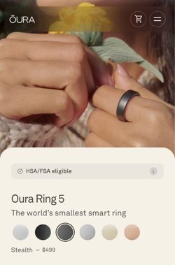 Oura Ring Gen 5 Size 8 + Unopened Travel Charging Case