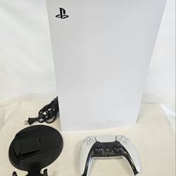 Sony PlayStation 5 PS5 Disc Edition CFI-1215A with Dualsense Controller, HDMI,  Power Cord & Stand 813918-1