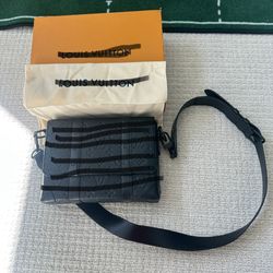 Black Leather Monogram Trunk Bag Men’s Crossbody