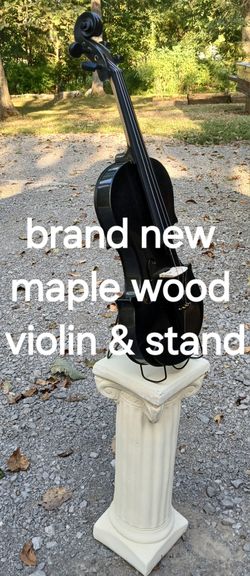 Brand New Maple Wood Violin With Stand And Pedestal 