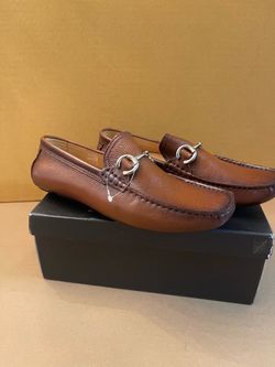 Saks Fifth Avenue Brown Leather Loafers Mens Shoes Size 7.5 “New” $90 Firm on Price