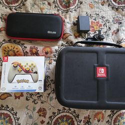 Oled switch with cases and an extra controller