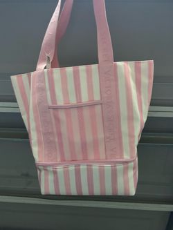 Victoria’s Secret COOLER Bag Tote Iconic Pink White Striped Beach Bag Tote NEW