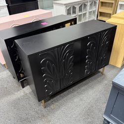 Sideboard Buffet Ca binet with 3D Flower Pattern