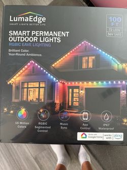 Permanent Outdoor Lights for House 100ft, with 72 LED Bulbs
