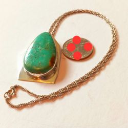 $80! Awesome Sterling Silver Patagonia Arizona Turquoise Necklace 