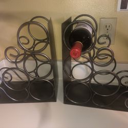 Metal Bookend Wine Racks