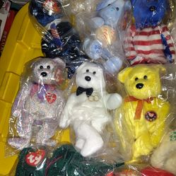 Rare 60 qty mint beanie babies collection bears baby ty