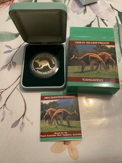 1998 & 1999 1oz KANGAROO SILVER proof coins- PART 1