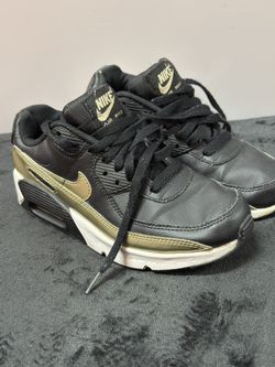 Nike Air Max 90 LTR GS Black / Metallic Gold Star 4.5Y