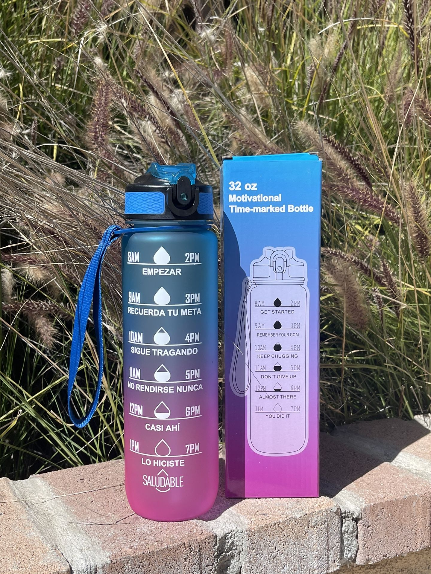 Sport Water Bottle with Time Markers to Keep You on Track!