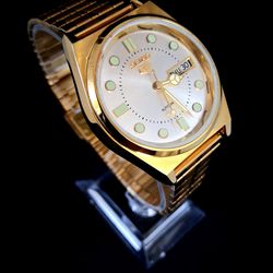 Seiko 5-6309A Automatic Men's Gold Tone Watch