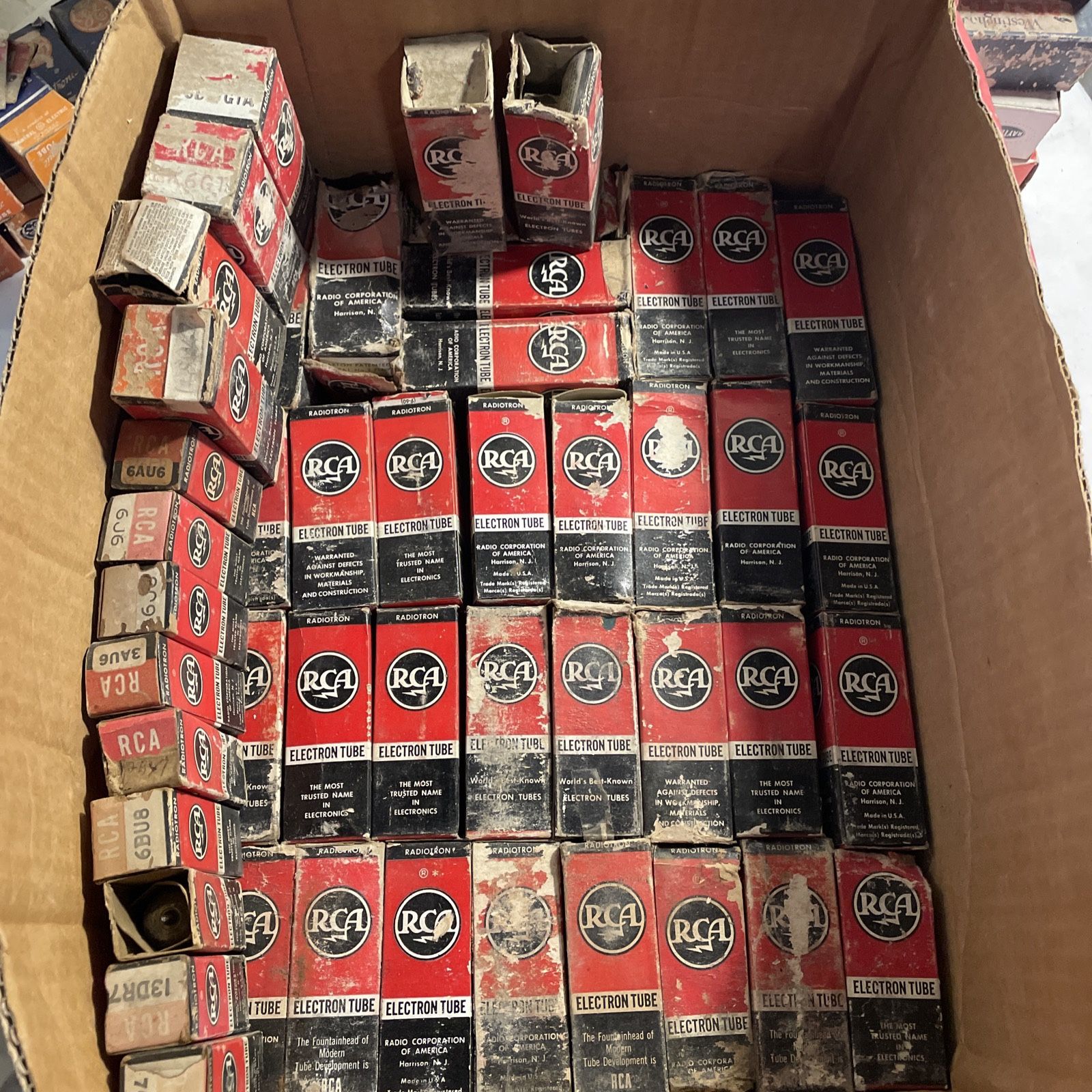 Lot Of 48 Vintage RCA Radio Tubes. New Old Stock InBoxes And Untested