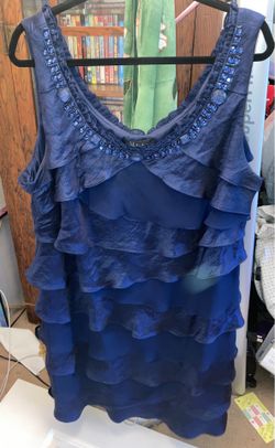 S.L. Fashion 24 W Dark Blue Dress with Gems