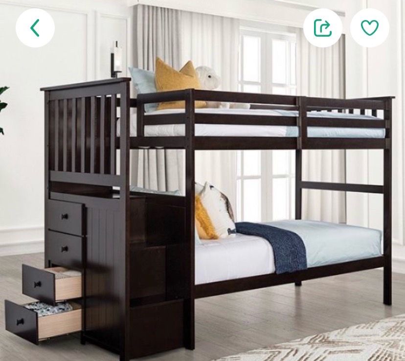 / Twin Bunkbed with stairs and storage drawers.