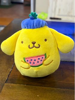 Squishmallows Clip-On Pompompurin Holding Watermelon Fruit Plush NWT Hello Kitty
