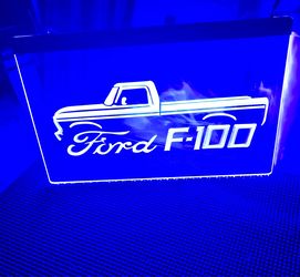 FORD F100 LED NEON LIGHT SIGN 8x12