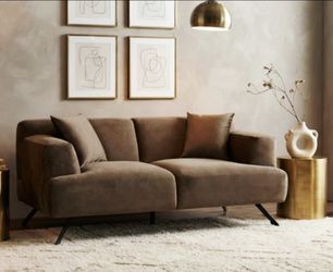 NEW LOVESEAT BROWN VELVET 70x38