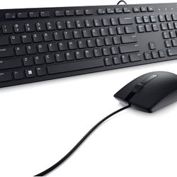 Dell Wired Keyboard and Mouse - KM300C, Black