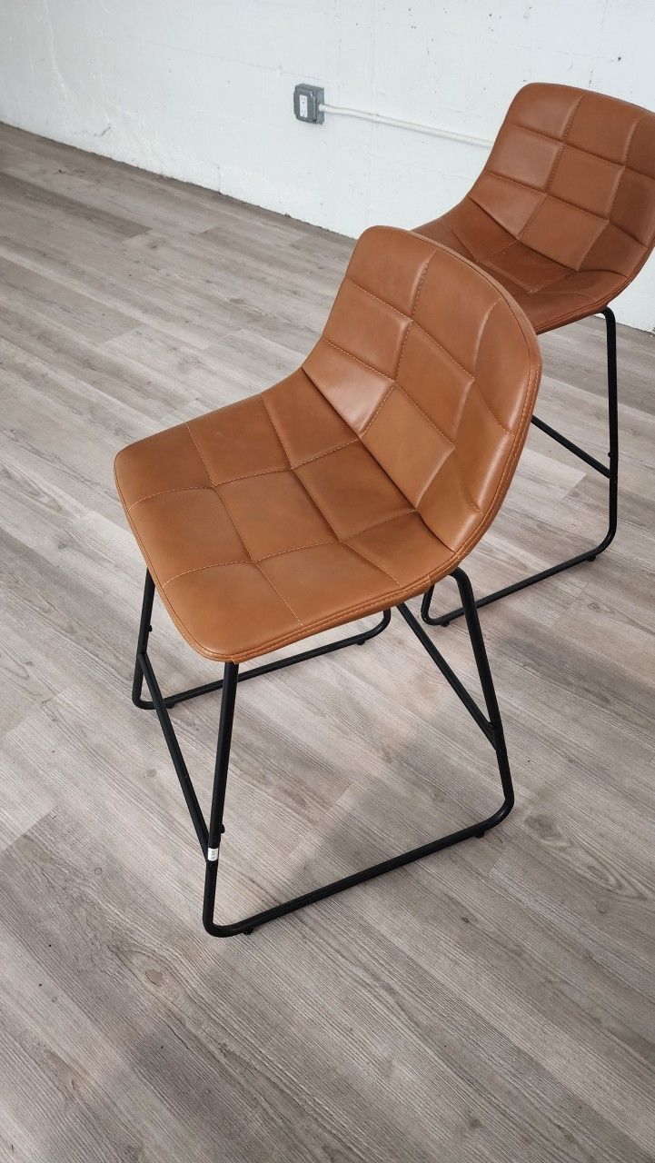 3 Leather Bar Stools