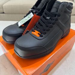 Black Non-Slip Steel Toe Boots, 10.5 (Brand New)