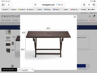 Frontgate Cafe rectangular folding table