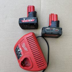 Milwaukee Batteries And Charger 