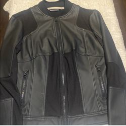 Blanc Noir Faux Leather Jacket 