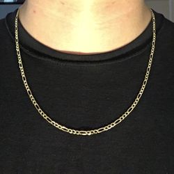 Gold Chain Figaro 22in 3mm 925 Italy 