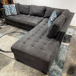 Gray Sectional Sofa Free Delivery Couch 