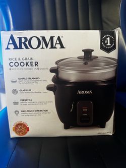 Aroma Housewares 1.5Qt. Rice & Grain Cooker (ARC-363NGB),Black,6-Cup Cooked / 3-Cup Uncooked