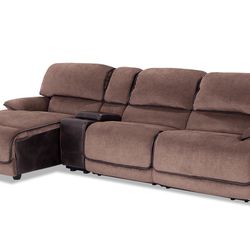 Sectional Couch With Console And USB Ports 