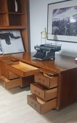 Mid Century Wood Executive Desk,  Delivery Available 