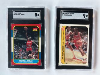 1986 fleer basketball complete set with stickers Michael jordan SGC 9 rookies card and sticker
