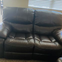 Brand New  Leather  Loveseat Recliner Couch, Dark Brown Colour
