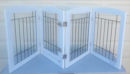 24"H by 80"W Freestanding Dog Gate with Door