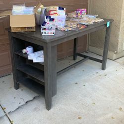 Counter Table With Side Shelves