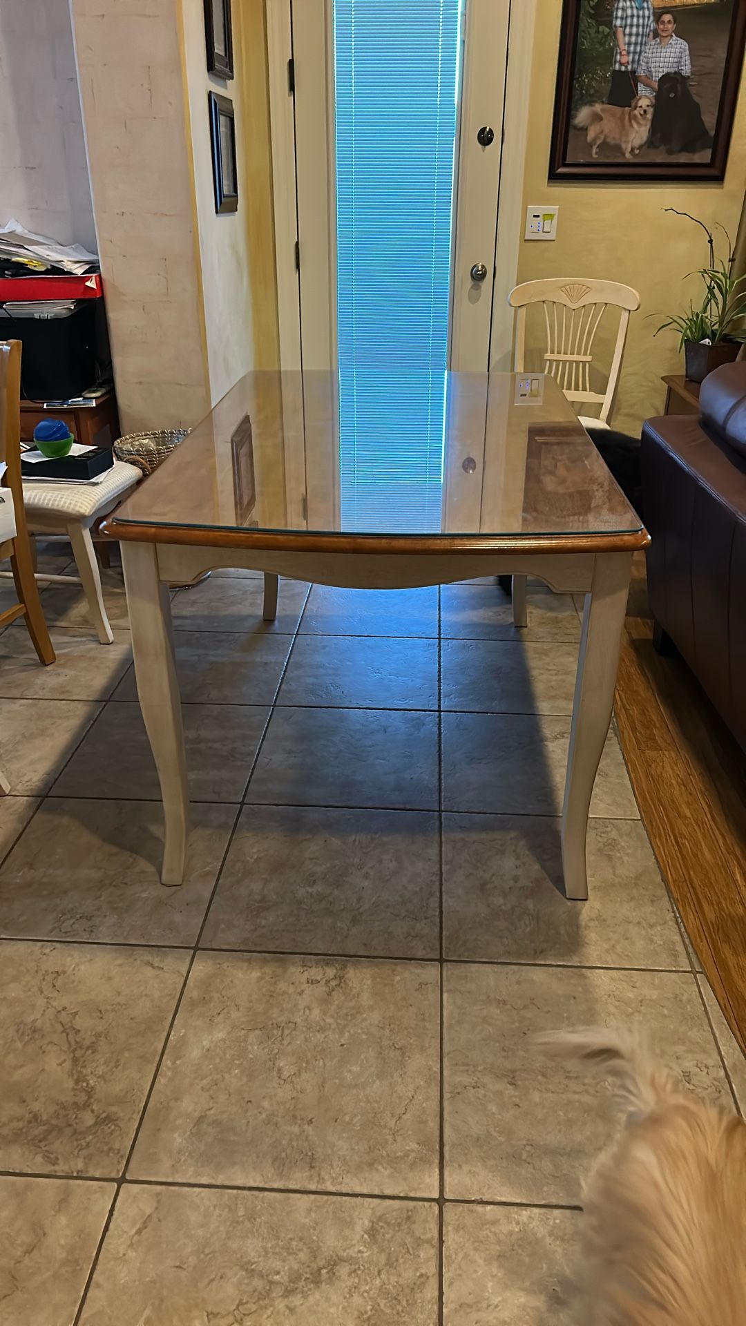 Wood Kitchen Table With Glass Top