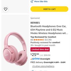 Bluetooth Headphones (Wireless) Pink