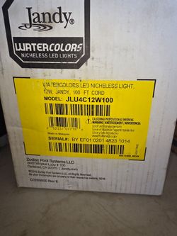 Jandy WaterColors LED Nichless Pool Light – 12W w/ 30-40 ft Cord (Model JLU4C12W100)
