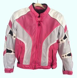 Cortech Womens Motorcycle Jacket Pink/White Mesh Size XS