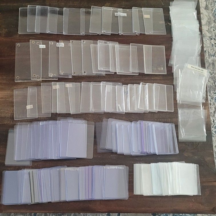 🔥 Pre-Owned Trading Card Supplies Lot Top Loaders Penny Sleeves Hard Cases One Touches Sports Cards Pokemon MTG Collectibles