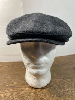 Dockers Newsboy Cap Mens L XL Charcoal Gray Wool Blend Flat Cabbie Ivy Hat