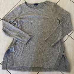Apt. 9 Women's Large Pullover Top Long Sleeve Heather Grey - Cozy