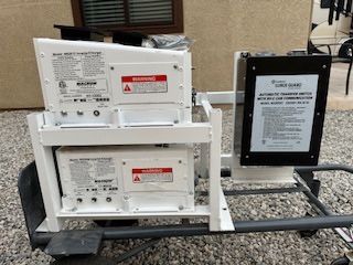 Two used Magna Sine Inverters/Chargers (MS2000 & MS2812) and one used Automatic Transfer Switch With RV-C CAN — ALL MOUNTED ON RACK SYSTEM