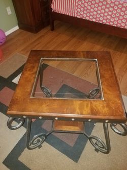 End table with glass
