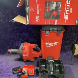 🧰🛠Milwaukee M18 FUEL Plumbing Drain Snake Auger Kit w/ CABLEDRIVE & 5/16”x 35’ Cable-LIGHTLY USED!-$335!🧰🛠
